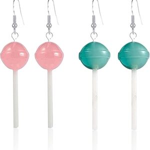Cute Lollipop Dangle Earrings set of 2 pairs